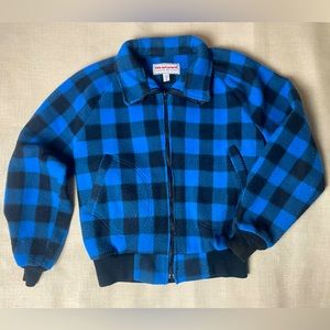 Zip-Up Flannel Wear Guard Fleece Blue & Black L